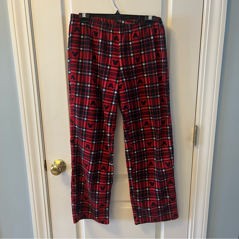 Disney Red Plaid Pajama Pants Size Medium